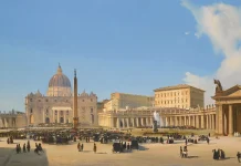“Il regno e il papato” di Leopoldo Fedi Veduta di Piazza San Pietro. IPPOLITO CAFFI
