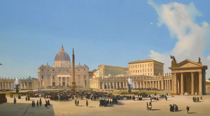“Il regno e il papato” di Leopoldo Fedi Veduta di Piazza San Pietro. IPPOLITO CAFFI