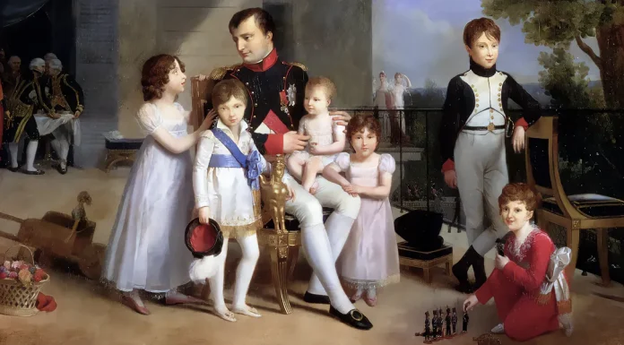 “I Malaparte ed i Bonaparte nel primo centenario di un Bonaparte-Malaparte” di autore anonimo Ritratto di Napoleone Bonaparte con i suoi nipoti sulla terrazza di Saint-Cloud, 1810. Louis Ducis