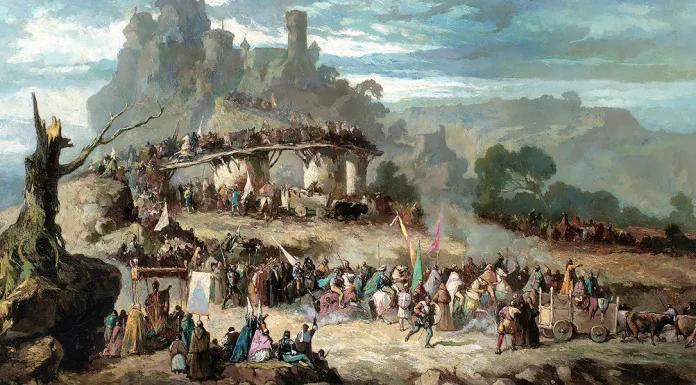 “La partenza del crociato ovvero Il prode Anselmo” di Giovanni Visconti Venosta “The Departure of the Crusaders”. Victor Nehlig