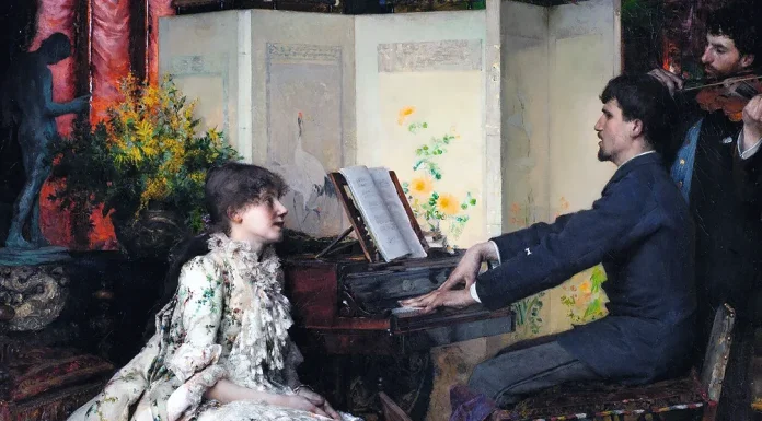 “Concerto per pianoforte e orchestra n° 1 in Fa diesis minore, Op. 1” di Sergej Vasil’evič Rachmaninov The Duet. Pascal Dagnan-Bouveret