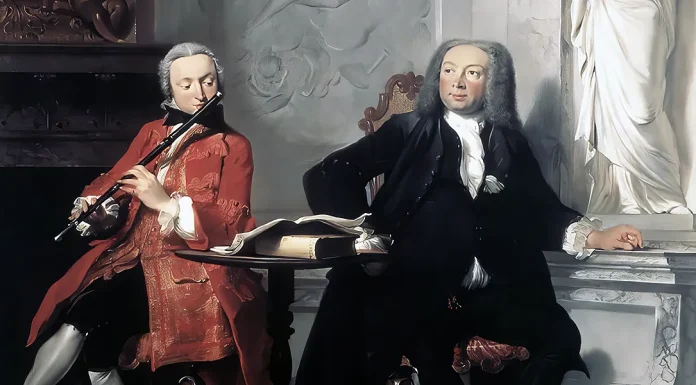“Sonata in Sol minore per flauto traverso e clavicembalo, BWV 1020” di Johann Sebastian Bach “Jeronimus Tonneman and his Son”. Cornelis Troost