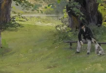 Armageddon sui lustrini: così Sanremo ha seppellito la musica (e la realtà) "Park with sitting man and dog". Gerda Roosval-Kallstenius