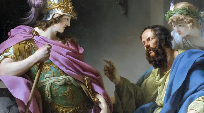 “Alcibiade” di Felice Cavallotti “Alcibiade recevant les leçons de Socrate”. François-André Vincent