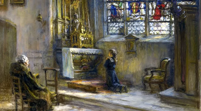 “La preghiera per tutti” di Victor Hugo “La prière, église Saint-Bonnet” di Léon Lhermitte