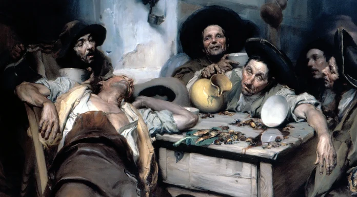 “Notte nella taverna” di Álvares de Azevedo “Os Bebados ou Festejando o S. Martinho” di José Malhoa