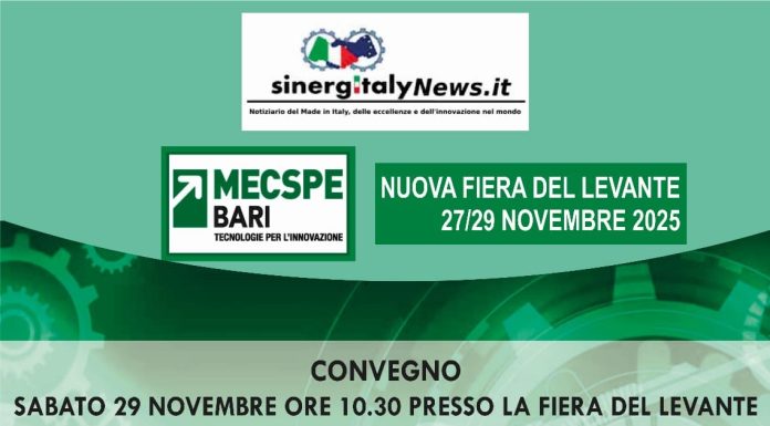 Bari, sabato 29 novembre alla Fiera del Levante un convegno su tecnologie e sostenibilità per l’industria del futuro