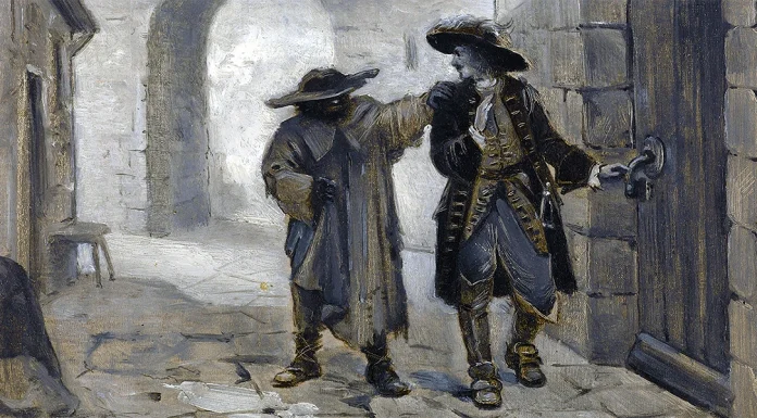 “Han d’Islanda” di Victor Hugo “Han d’Islande abordant le baron Wœthaün” di Albert Guillaume Démarest