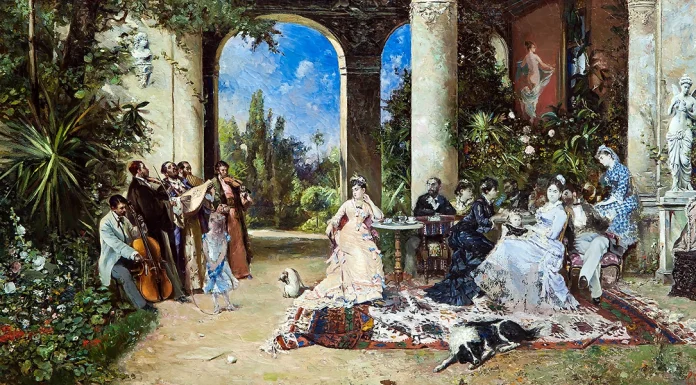 “Lettere odeporiche” di Francesco Griselini Party with musicians by Theodor Aman