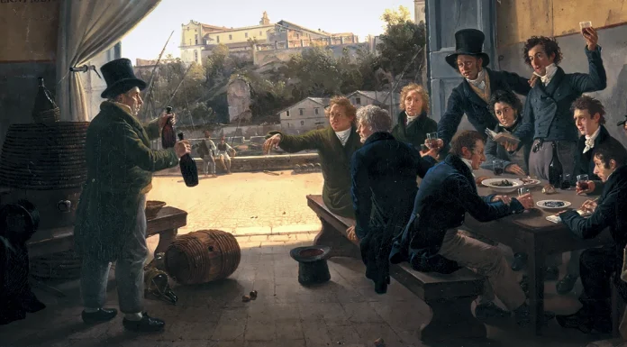 “Il Marchese del Grillo ; Gaetanino” di Raffaello Giovagnoli “Crown Prince Ludwig in the Spanish Wine Tavern in Rome”. Franz Ludwig Catel