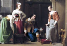 “Il principe che imparò tutto dai libri ; Cenerentola” di Jacinto Benavente Cendrillon essayant la pantoufle de verre, 1818, peinture de Jean-Antoine Laurent