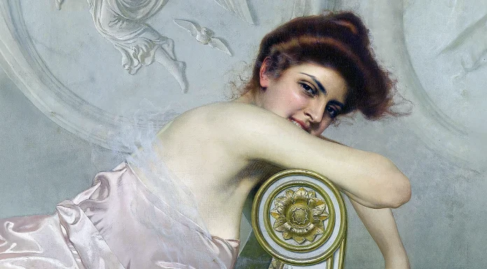 “Il passaggio di Venere” di Arrigo Cajumi Ritratto di giovane donna con cane, 1895 circa. Collezione privata.