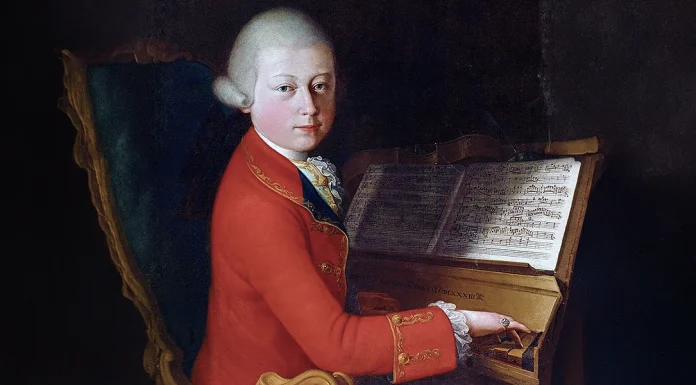 “Sinfonia n° 9 in Do maggiore, K 73/75a” di Wolfgang Amadeus Mozart Portrait of Wolfgang Amadeus Mozart at the age of 13 in Verona